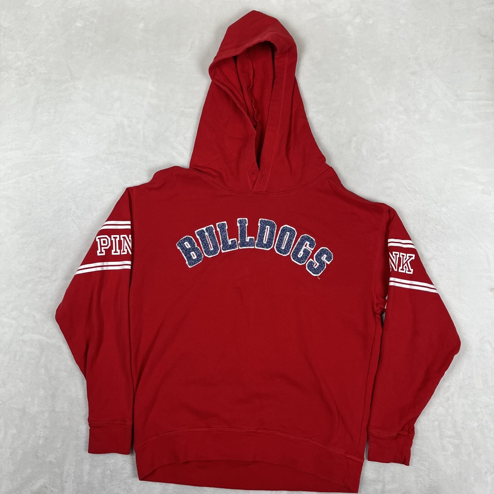 Fresno State Bulldogs PINK Victoria's Secret Hoodie Womens Medium Red Sweatshirt